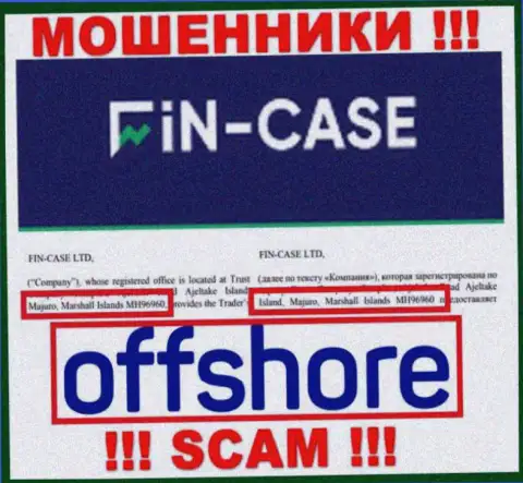 Marshall Islands - оффшорное место регистрации мошенников Fin-Case Com, предоставленное у них на сайте