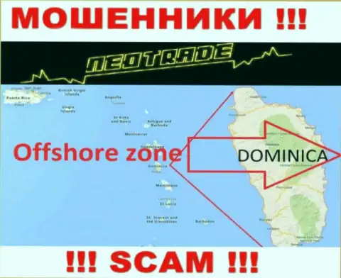 За лишение денег доверчивых людей аферистам НеоТрейд ничего не будет, потому что они отсиживаются в офшорной зоне: 8 Copthall, Roseau Valley, 00152 Commonwealth of Dominica