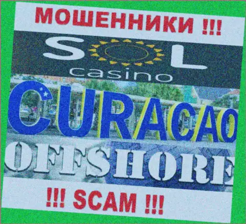 Будьте крайне бдительны мошенники Sol Casino расположились в офшорной зоне на территории - Кюрасао