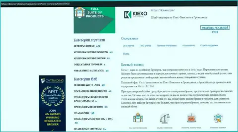 Статья про форекс брокера KIEXO размещена на web-ресурсе директори финансмагнатес Ком