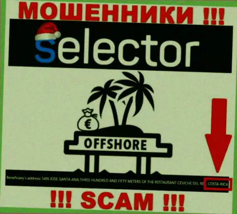 Из Selector Casino денежные средства возвратить нереально, они имеют офшорную регистрацию: Коста-Рика