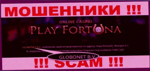 Сведения об юр лице Play Fortuna, ими оказалась компания ГЛОБОНЕТ Б.В.