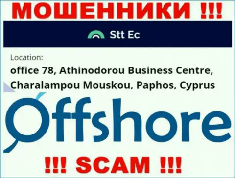 Не надо иметь дело, с такими internet-обманщиками, как STTEC, так как засели они в оффшорной зоне - office 78, Athinodorou Business Centre, Charalampou Mouskou, Paphos, Cyprus