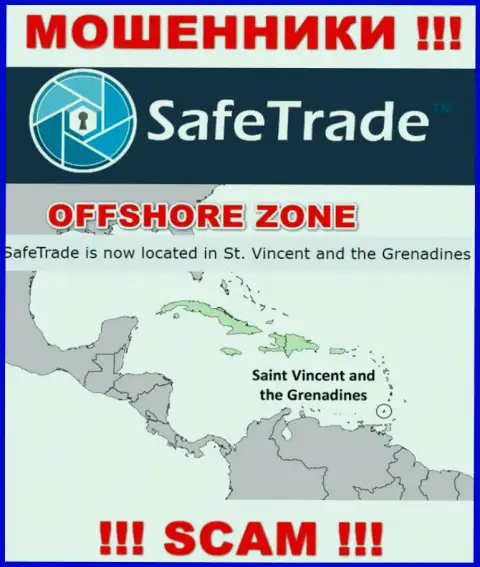 Организация Safe Trade похищает вложенные деньги наивных людей, расположившись в офшорной зоне - St. Vincent and the Grenadines