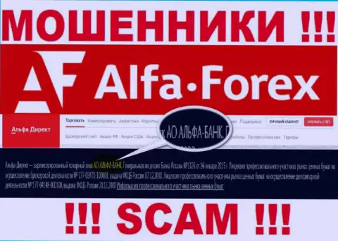 АО АЛЬФА-БАНК - это контора, которая управляет internet мошенниками AlfaForex