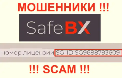 SafeBX, задуривая голову реальным клиентам, разместили на своем сайте номер своей лицензии