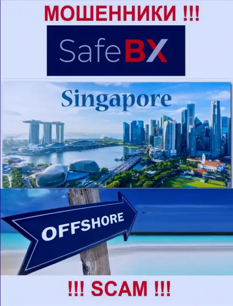 Singapore - офшорное место регистрации жуликов SafeBX Com, предоставленное у них на сайте