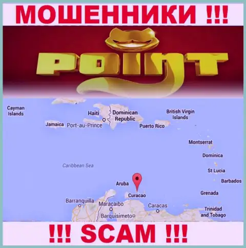 Компания Point Loto зарегистрирована очень далеко от своих клиентов на территории Curacao