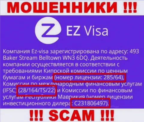 Несмотря на показанную на ресурсе компании лицензию, EZ Visa верить им довольно опасно - обворовывают