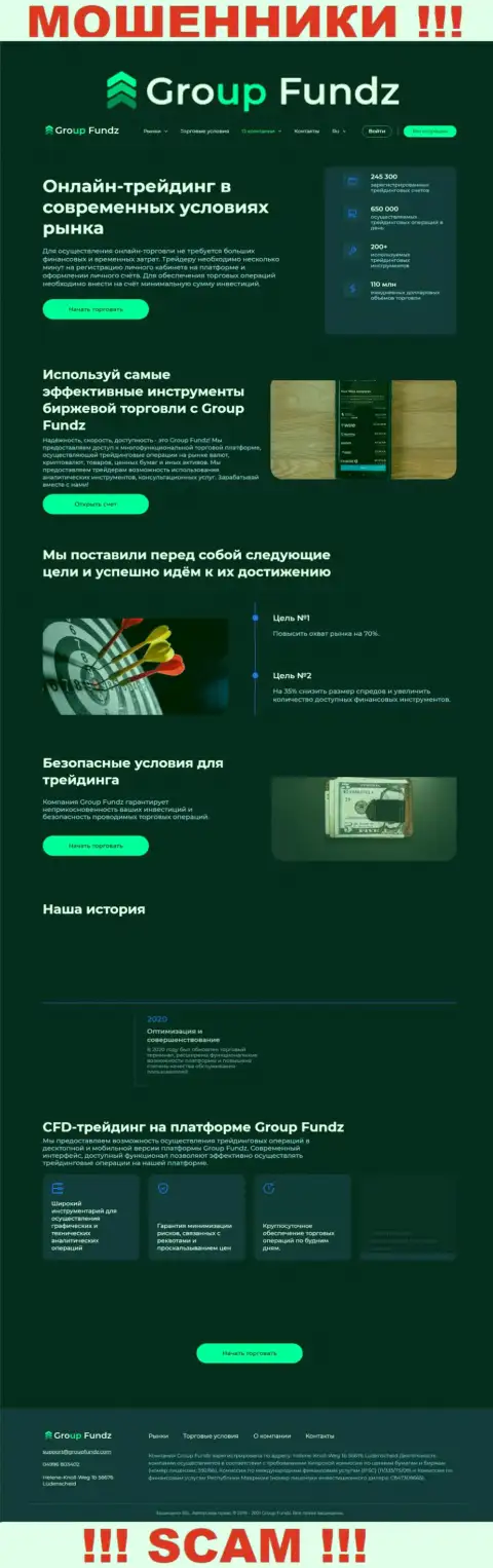 Скриншот официального веб-сервиса GroupFundz - GroupFundz Com