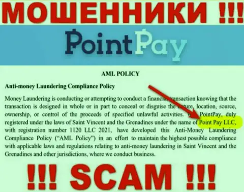 Компанией ПоинтПэй Ио владеет Point Pay LLC - инфа с официального информационного ресурса мошенников