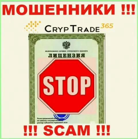 Деятельность Cryp Trade 365 нелегальная, так как этой конторы не дали лицензию