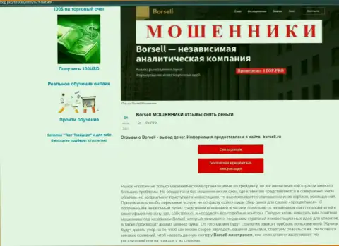 Обзор махинаций scam-компании ООО БОРСЕЛЛ - это МОШЕННИКИ !!!