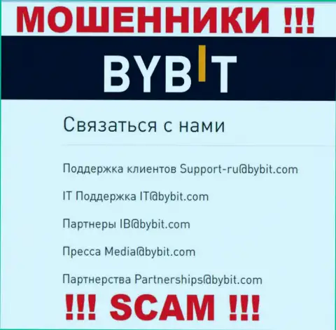 Е-мейл мошенников By Bit - данные с web-портала компании