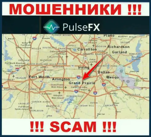 PulseFX - это противоправно действующая организация, зарегистрированная в офшорной зоне на территории Grand Prairie, Texas
