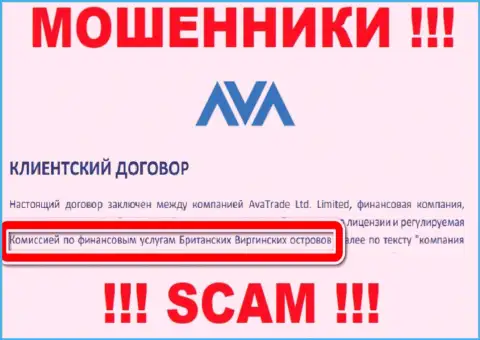 Регулятор, который покрывает противозаконные комбинации Ava Trade Markets Ltd - это МОШЕННИК