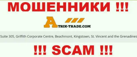 Зайдя на онлайн-сервис Atrik Trade можно увидеть, что пустили корни они в оффшорной зоне: Suite 305, Griffith Corporate Centre, Beachmont, Kingstown, St. Vincent and the Grenadines - это ВОРЮГИ !!!