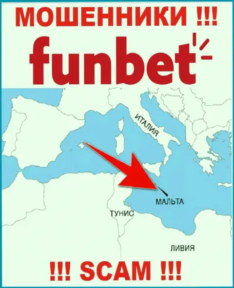 Организация ФунБет это мошенники, отсиживаются на территории Malta, а это оффшорная зона