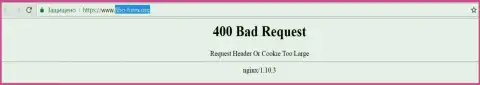 Официальный портал брокерской компании Фибо Форекс несколько дней недоступен и выдает - 400 Bad Request (ошибка)